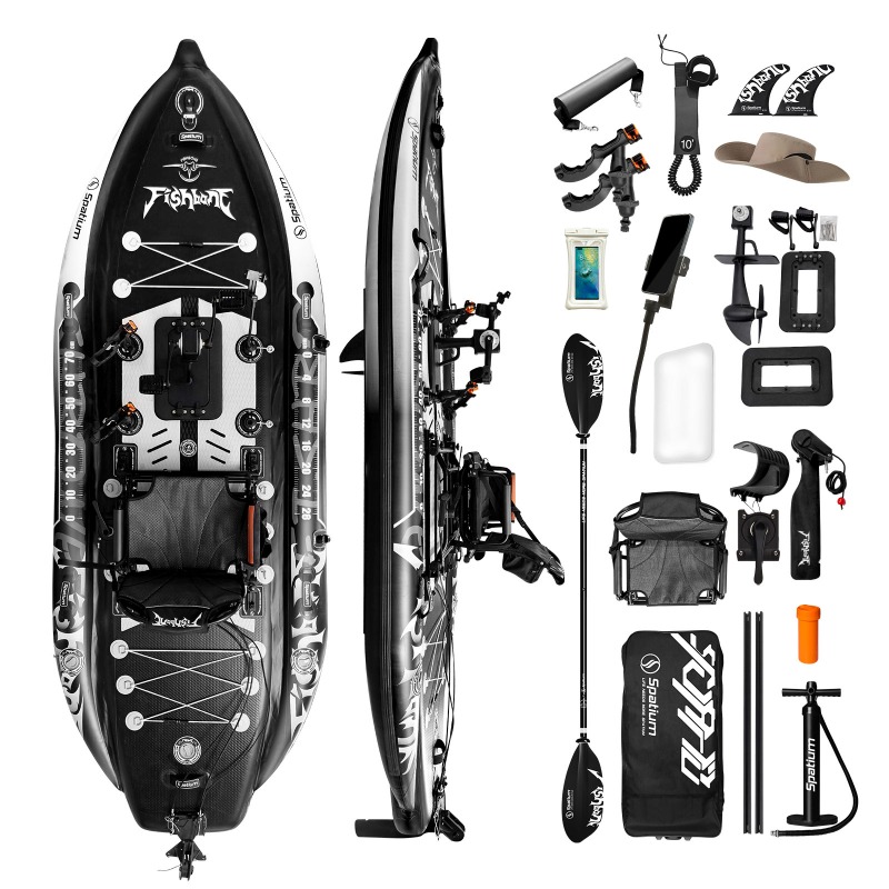 Fishing Kayak Pedal Drive - Надувной рыболовный каяк Spatium с защитой