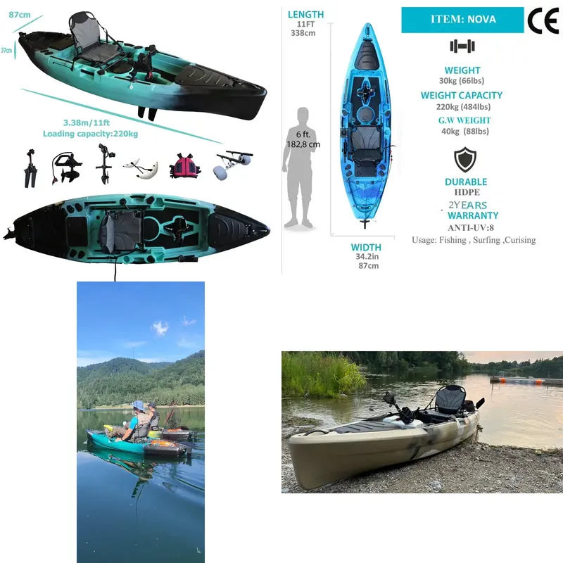 Fishing Kayak Sit In - Рыболовный педальный каяк 11 футов из