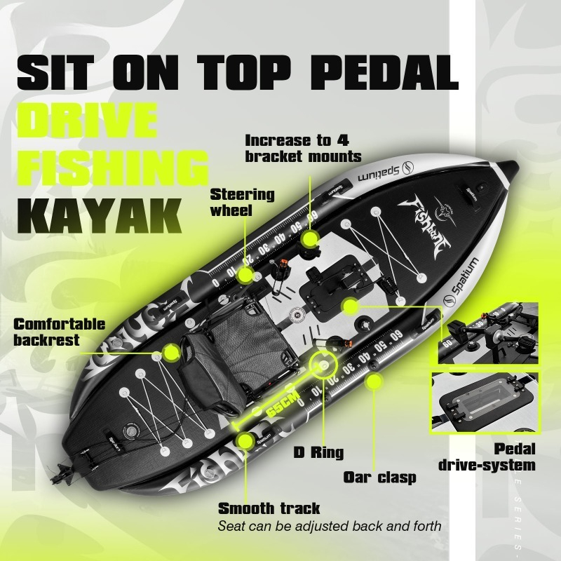 Надувной рыболовный каяк Spati – обзор и цена Fishing Kayak Pedal Drive