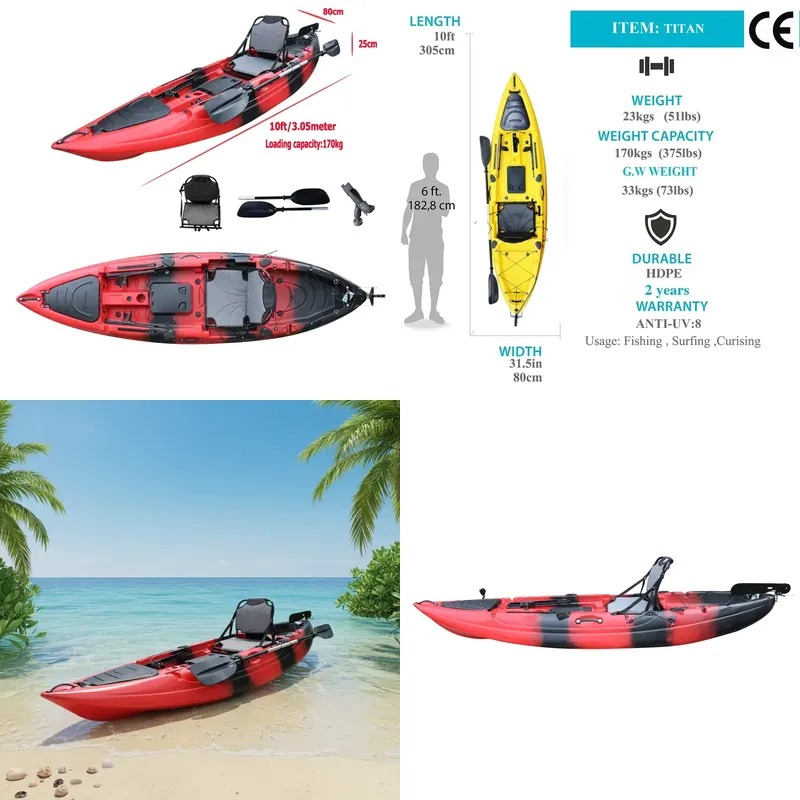 10-футовый одноместный рыболов – обзор и цена Fishing Kayak Sit In
